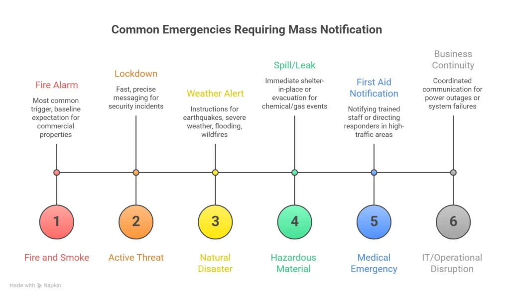 Types of emergency mass notification systems